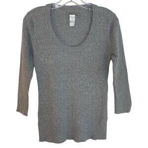 Tex by Max Azria U-Neck Sweater 3/4 Sleeves Lightweight Size Medium HSH